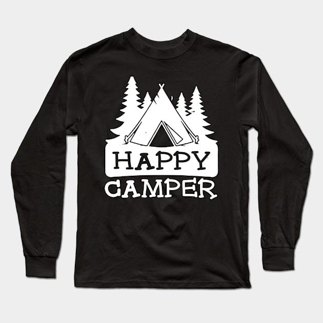 Happy camper, camping Long Sleeve T-Shirt by mlleradrian